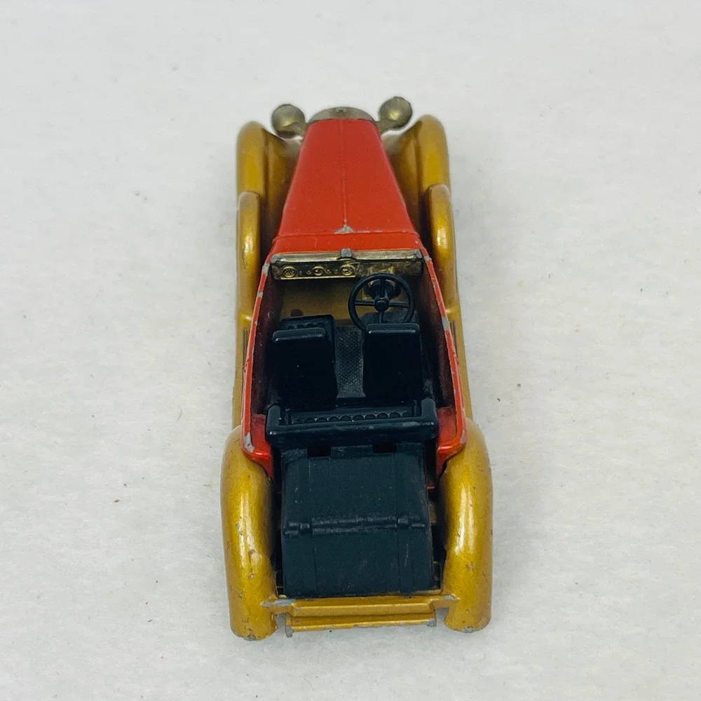 Vintage Diecast Model Car 1930s Style Convertible Red and Gold 3.25 Inch